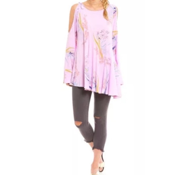 Free People Clear Skies Floral Tunic Top Boho S - Picture 2 of 7